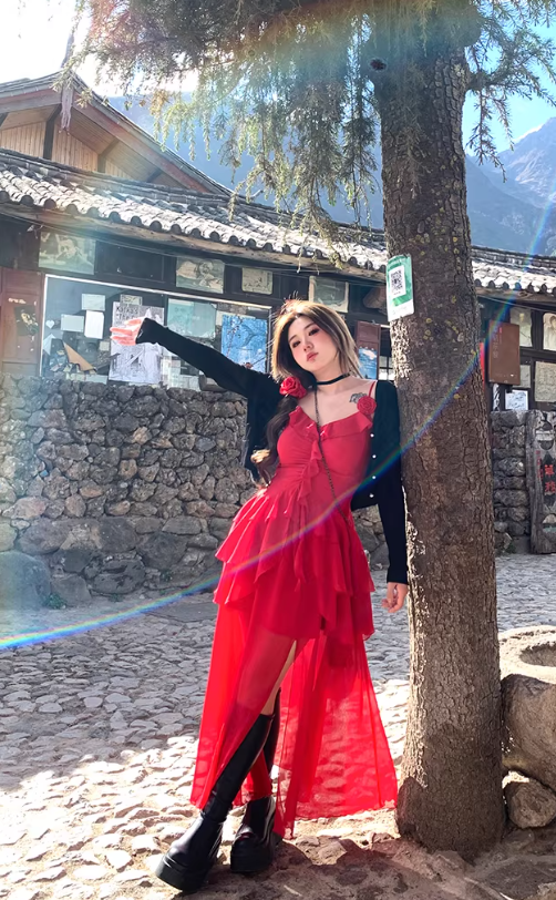 New Pretty French-style Elegant Summer Women's Long Dress