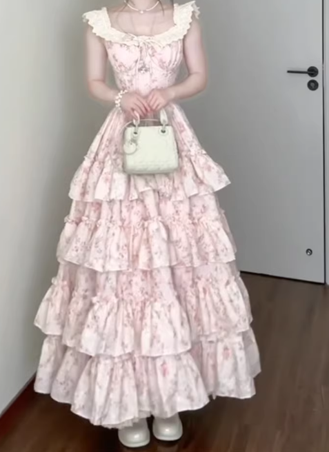 New Pretty French-style Elegant Summer Women's Long Dress