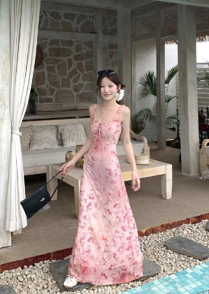 New Pretty French-style Elegant Summer Women's Long Dress