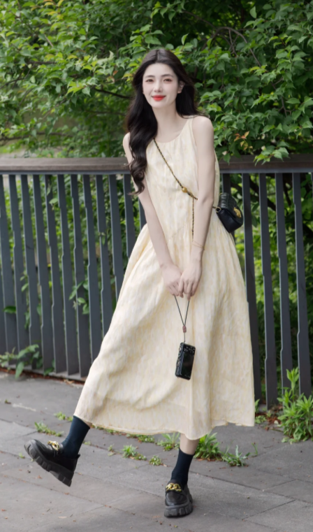 New Pretty French-style Elegant Summer Women's Long Dress
