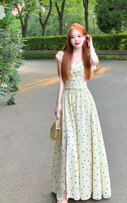 New Pretty French-style Elegant Summer Women's Long Dress