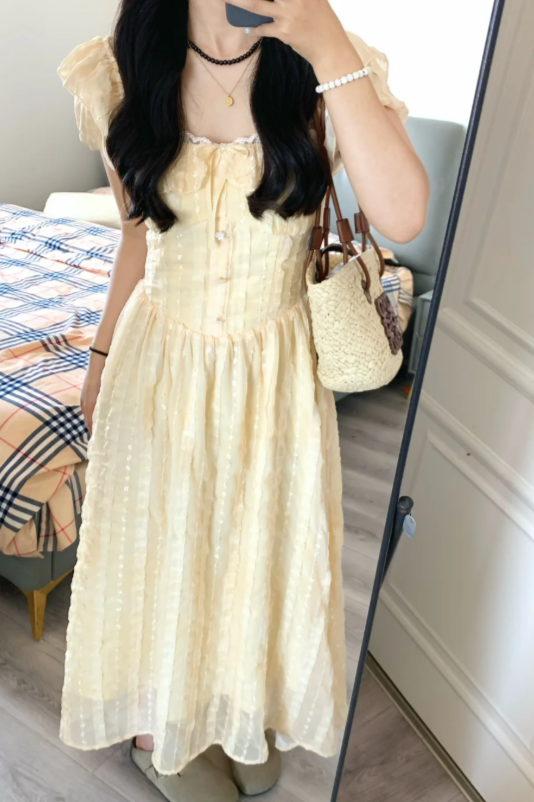 New Pretty French-style Elegant Summer Women's Long Dress