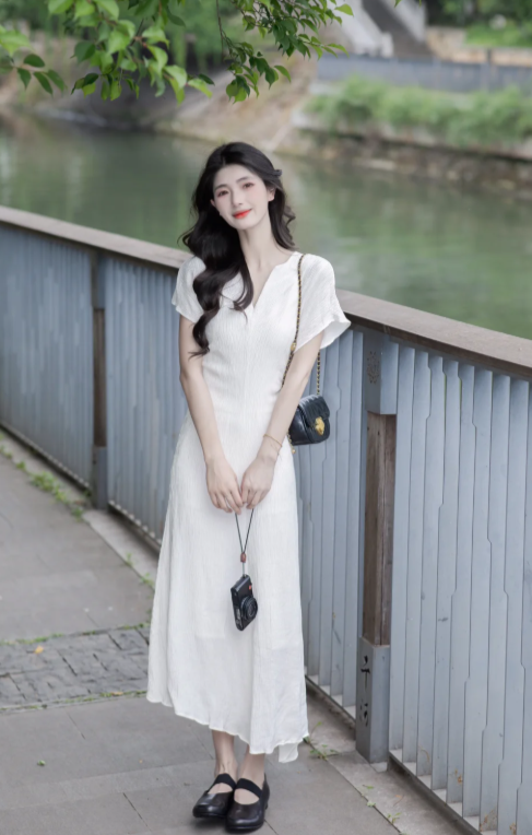 New Pretty French-style Elegant Summer Women's Long Dress