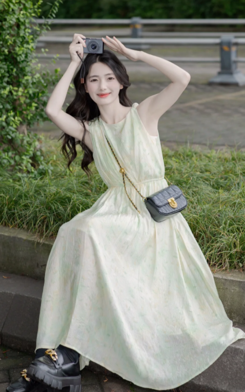 New Pretty French-style Elegant Summer Women's Long Dress