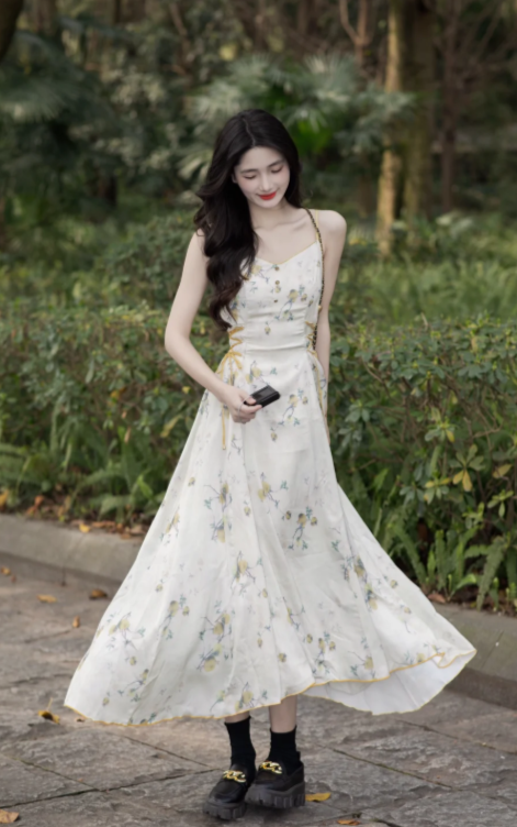 New Pretty French-style Elegant Summer Women's Long Dress