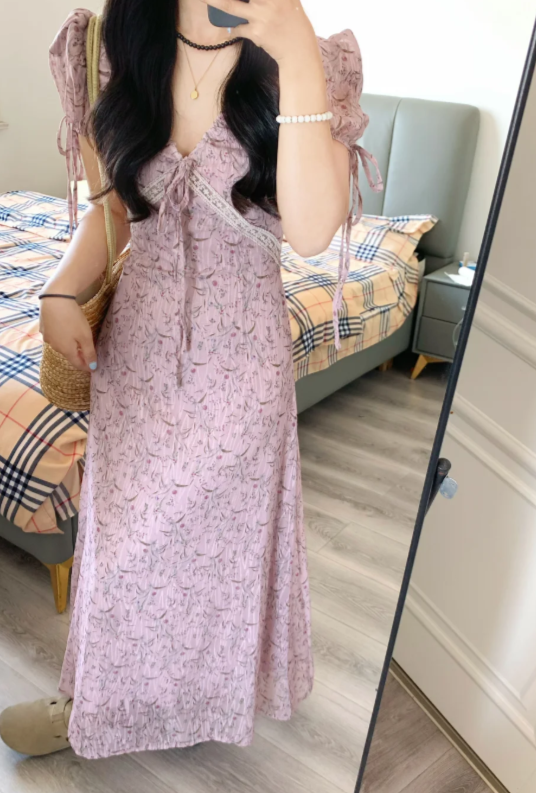 New Pretty French-style Elegant Summer Women's Long Dress