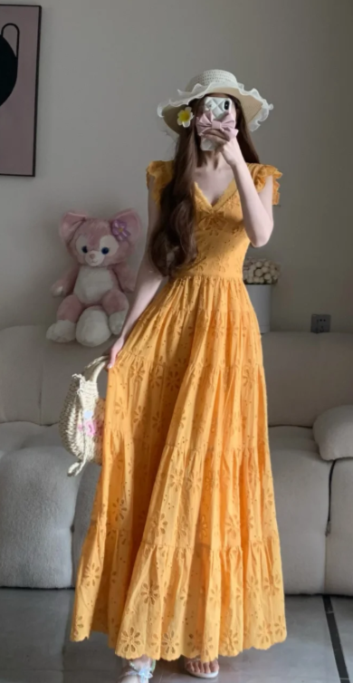 New Pretty French-style Elegant Summer Women's Long Dress