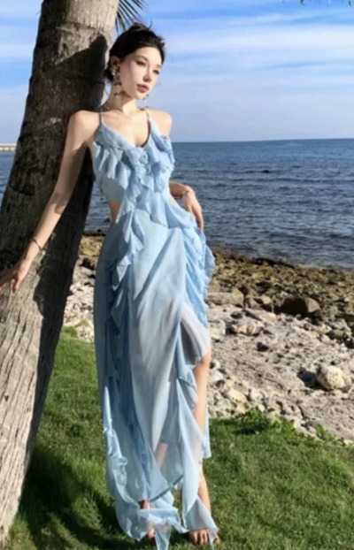 New Pretty French-style Elegant Summer Women's Long Dress