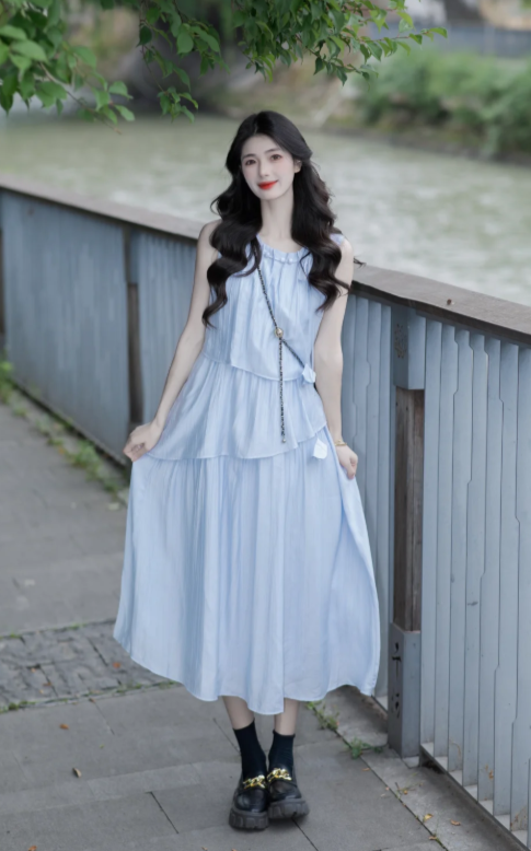 New Pretty French-style Elegant Summer Women's Long Dress