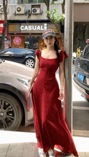 New Pretty French-style Elegant Summer Women's Long Dress
