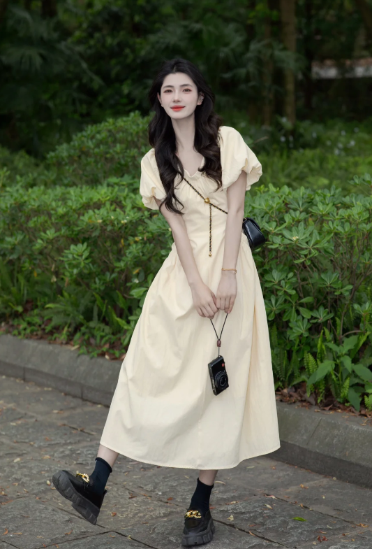 New Pretty French-style Elegant Summer Women's Long Dress