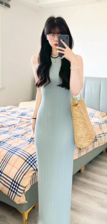 New Pretty French-style Elegant Summer Women's Long Dress