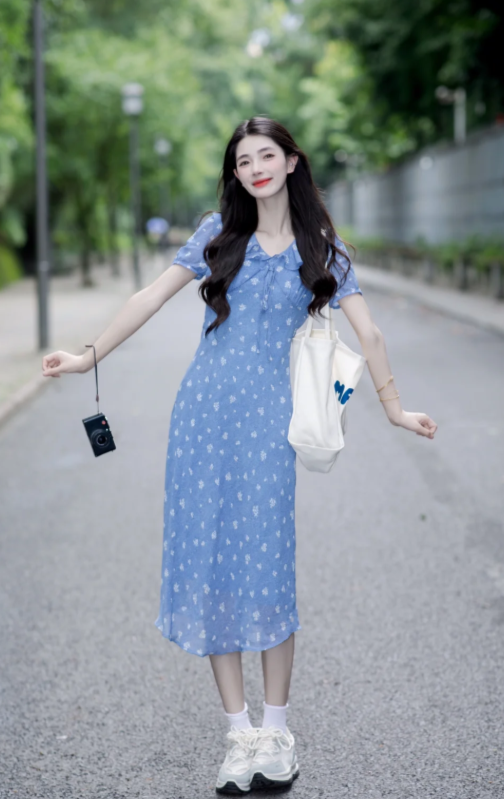 New Pretty French-style Elegant Summer Women's Long Dress
