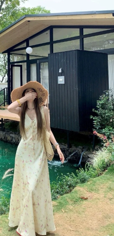 New Pretty French-style Elegant Summer Women's Long Dress
