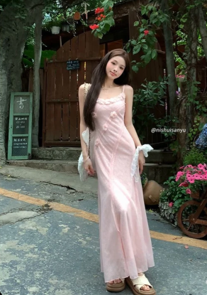 New Pretty French-style Elegant Summer Women's Long Dress