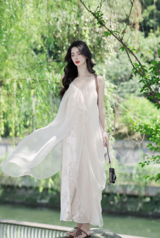 New Pretty French-style Elegant Summer Women's Long Dress