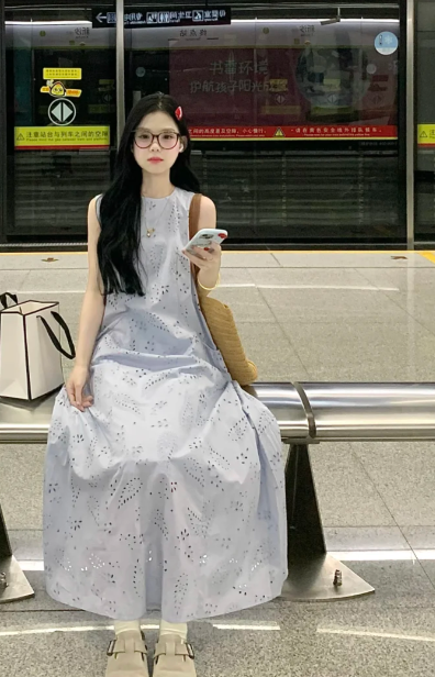 New Pretty French-style Elegant Summer Women's Long Dress