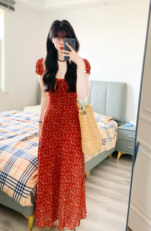 New Pretty French-style Elegant Summer Women's Long Dress