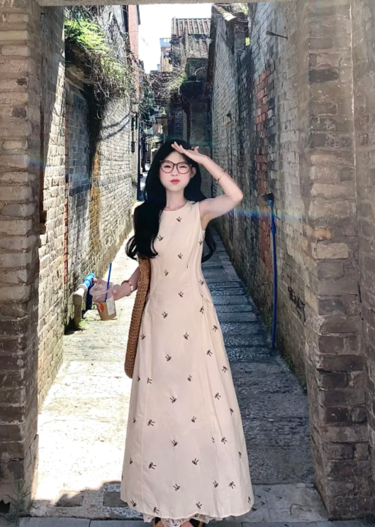 New Pretty French-style Elegant Summer Women's Long Dress