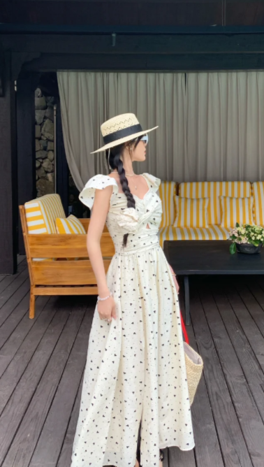 New Pretty French-style Elegant Summer Women's Long Dress