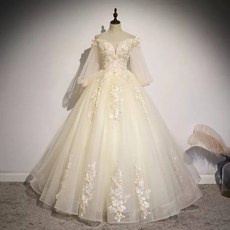 Princess glamour elegance prom dress, fairytale elegance party dress vintage