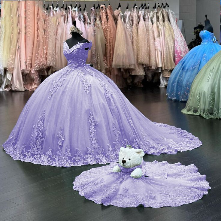 Off Shoulder Pink Sweet 16 Quinceanera Dresses Lace Birthday Ball Gown