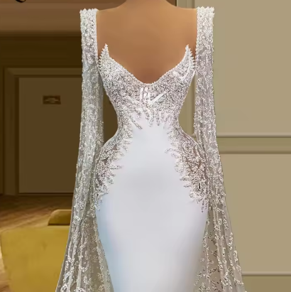 White evening dresses long elegant modest formal dress Prom Dress