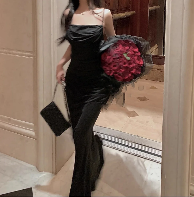 Elegant Sexy Bodycon Mermaid Dress Fashion Straps Evening Party Dress