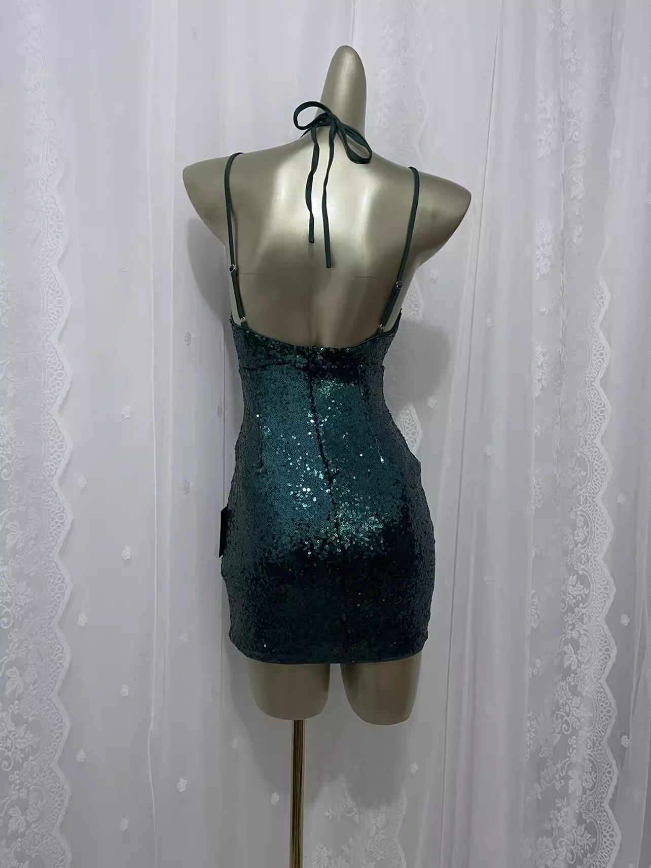 Sexy Sheath Green Sequin Travel Vacation Dress Short Birthday Dress