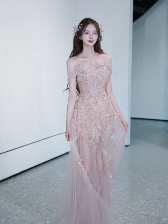 Strapless Tulle Prom Party Dress Birthday Dress Evening Dress
