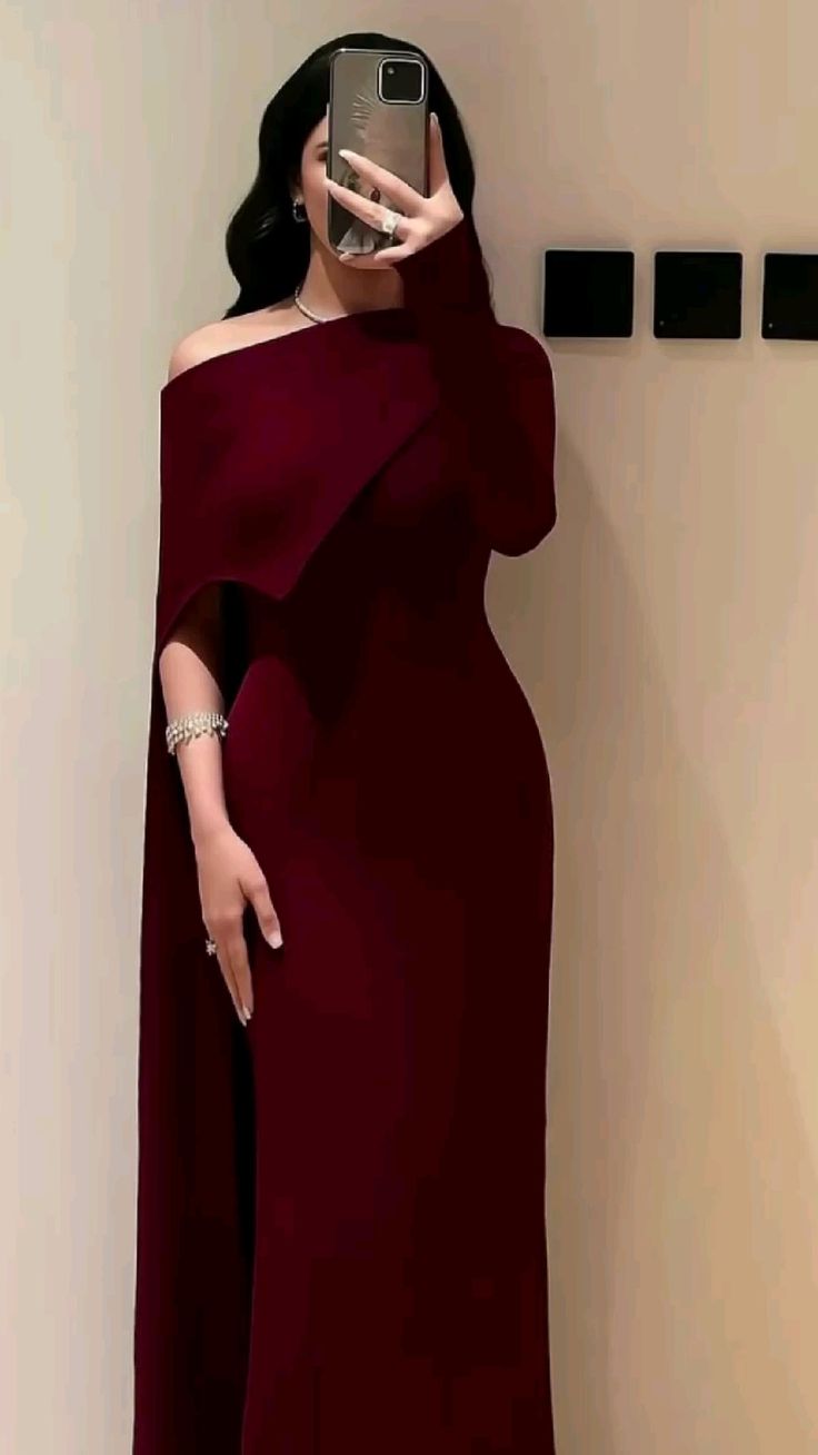 Modest Burgundy Prom Dress Graduation Dress Evening Dress