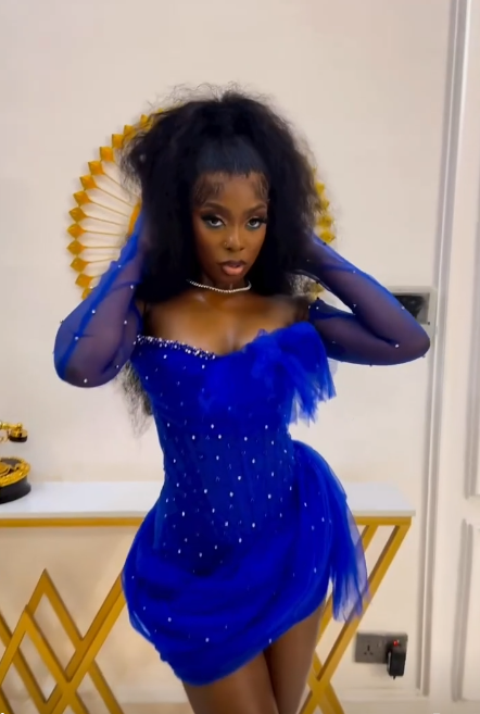 Royal Blue Tulle Beaded Sheath Short Prom Dress Homecoming Dress