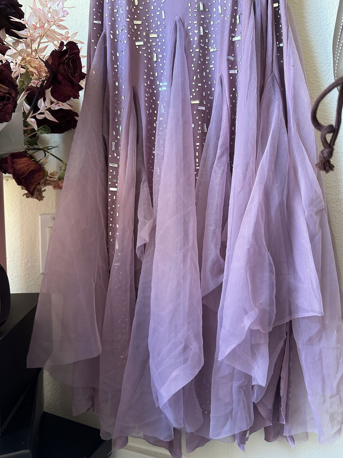 Elegant Purple Mermaid Off-shoulder Strap Sequin Chiffon Long Prom Dress Evening Dress