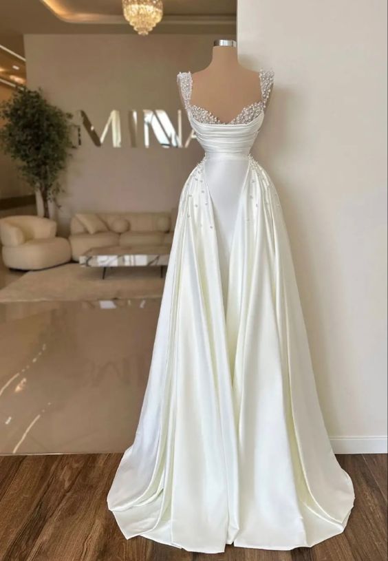 Fairytale Mermaid Satin Wedding Dresses For Bride