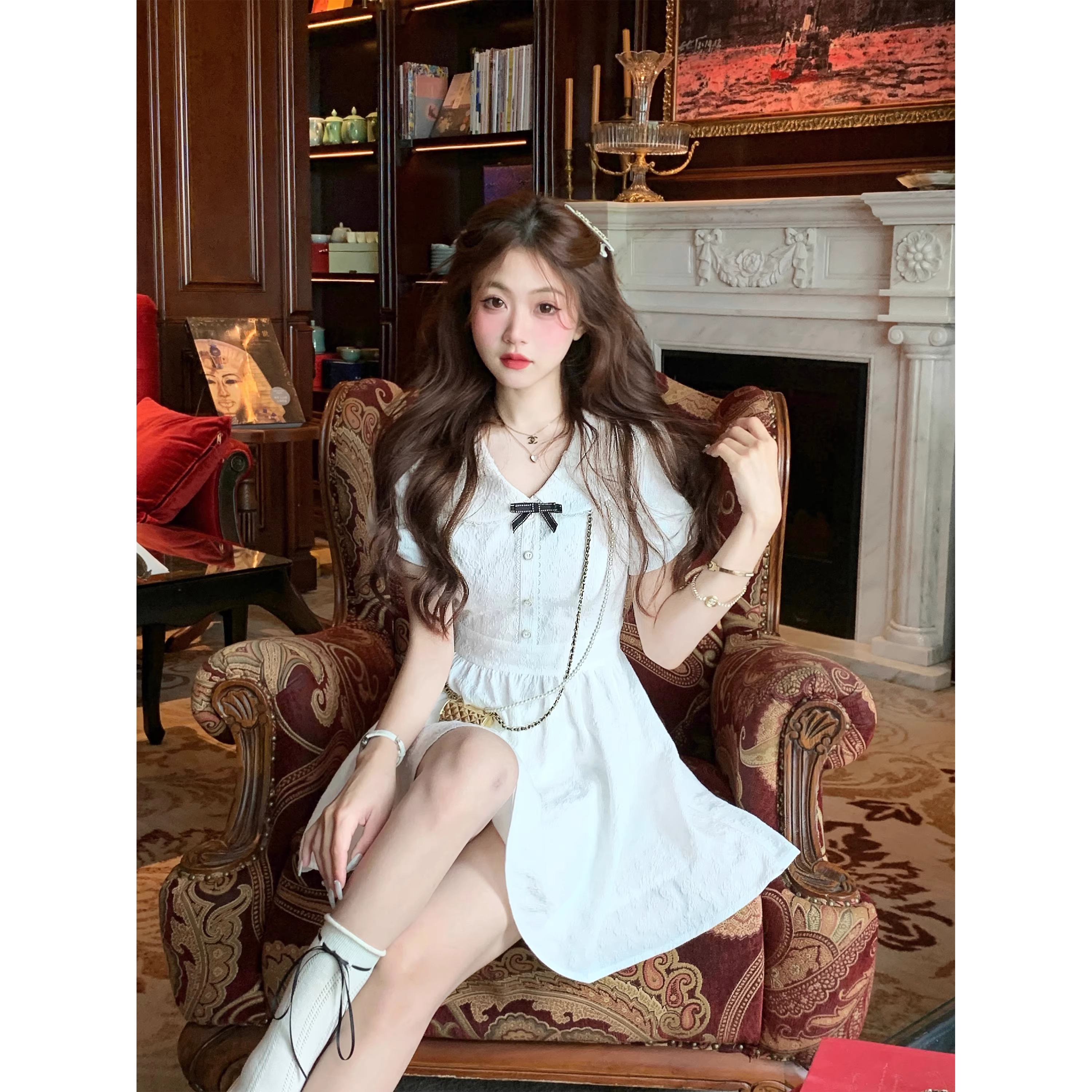 White dress for women in summer A126