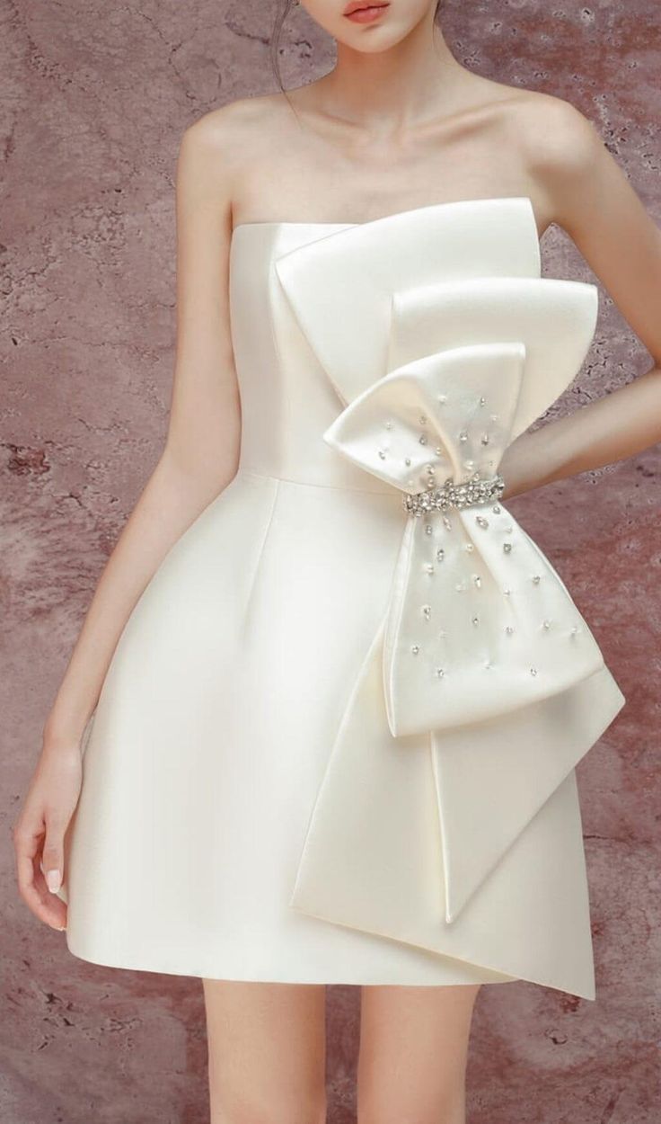 Simple Sheath Strapless Ivory Satin Homecoming Dress