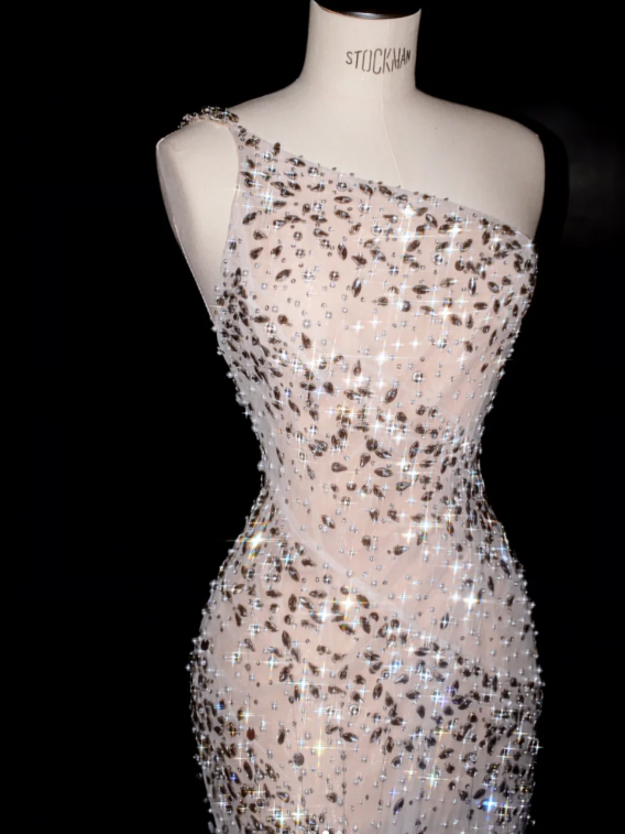 Luxurious Beading Prom Party Dress Sparkle Elegant Evening Dress