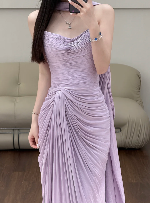 Classy Lilac Prom Party Dress Evening Dress Birthday outfit
