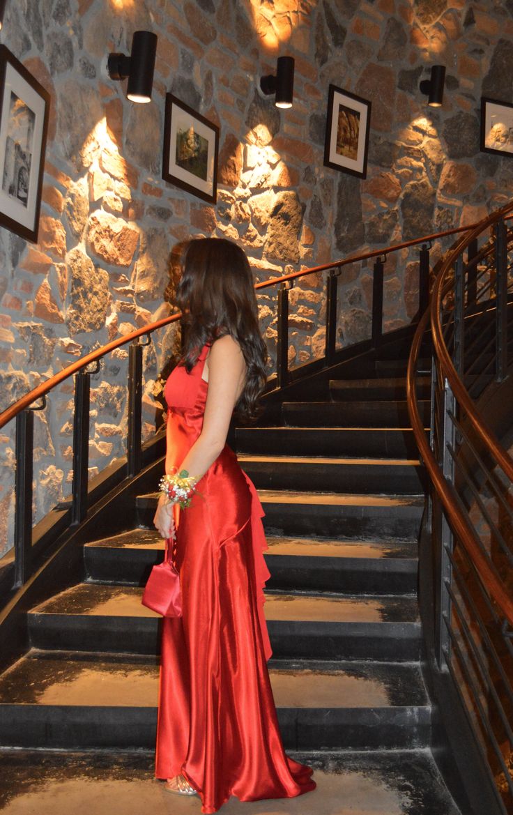 V Neck Red Prom Dress Formal Graduation Party Dress