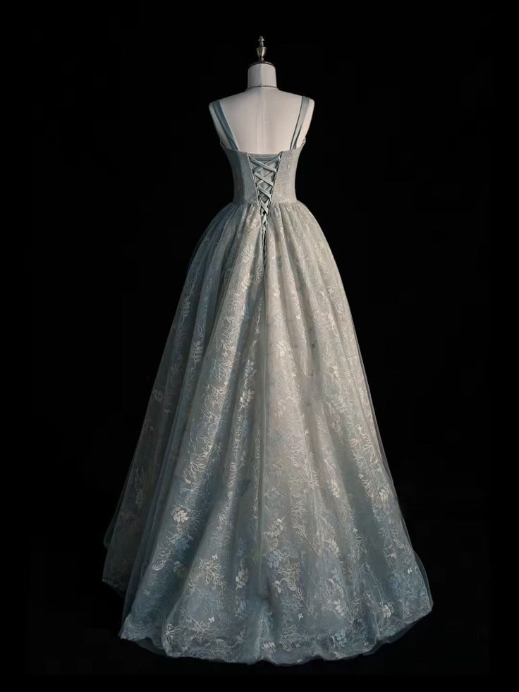 Fashion Lace Evening Gown Sage Green Long A Line Party Prom Dress