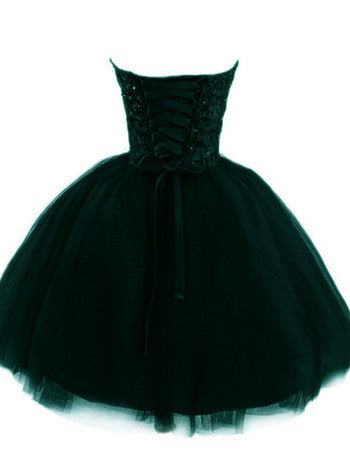 Dark Green Tulle Short Homecoming Dress, Junior Party Dresses
