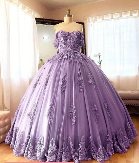 Dusty Blue Lace Quinceanera Dresses Ball Gowns Sweet 16 Dress