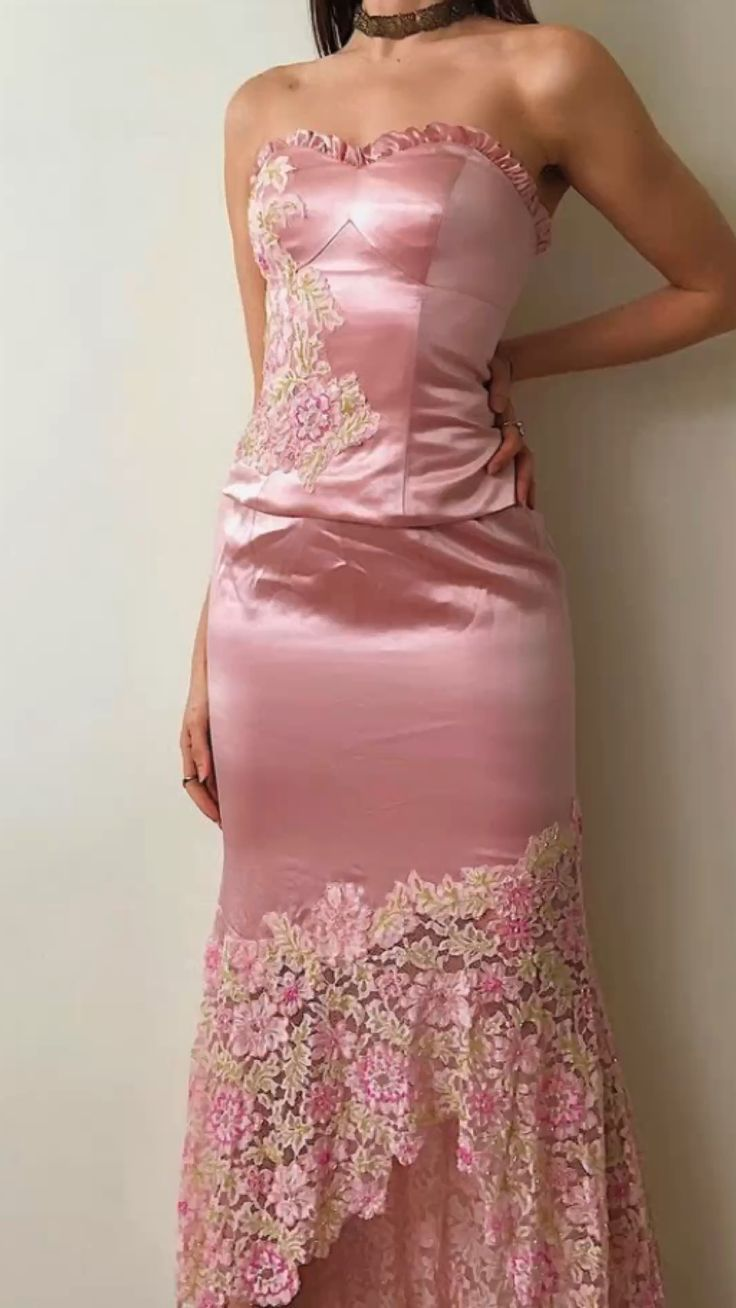 Pink Applique Prom Dress Lace Evening Dress,Party Dress