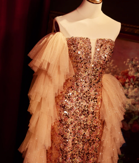 Sparkle Sequin Evening Dress Prom Dress 21st Birthday Outfit