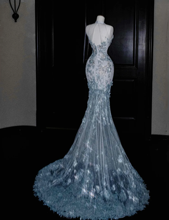 Mermaid Sequined Prom Party Dress Evening Dress Graduation Dress