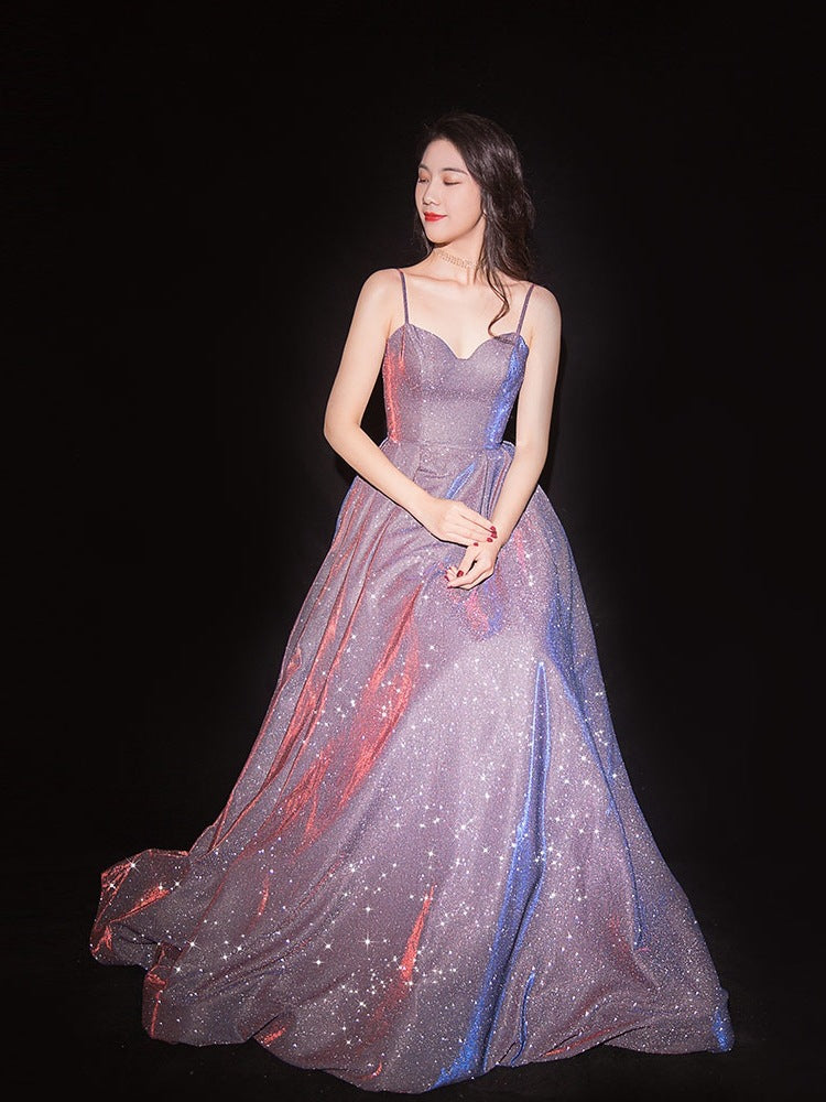 New birthday dress, spaghetti strap prom dress, fairy dreamy evening dress