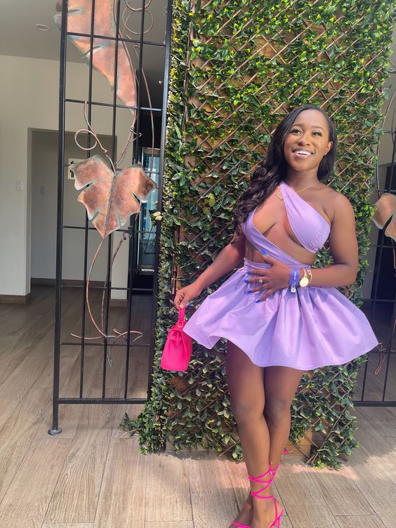 Purple A-line Short Homecoming Dress Unique Design