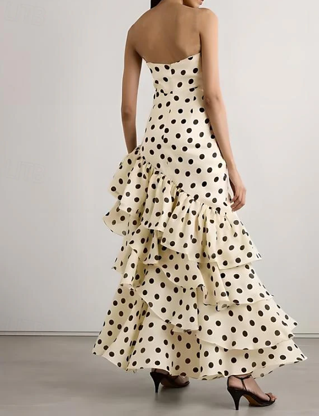 Strapless Polka Dots Dress Fashion Prom Evening Dresses For Women
