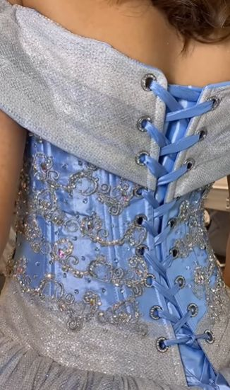 A Line Light Blue Off The Shoulder Quinceanera Dress Ball Gown