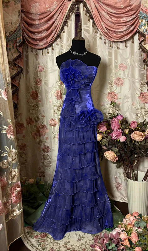 Green Strapless Long Prom Dress,Long Evening Gowns